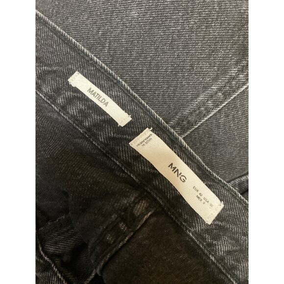 MNG Mango Matilda Women's Black High Rise Loose Straight Denim Jeans Size 10 - Picture 3 of 4